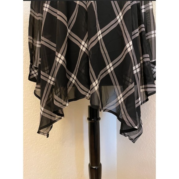 a.n.a Sheer Plaid Hi-Lo Top Oversized - Sz S - Picture 4 of 11